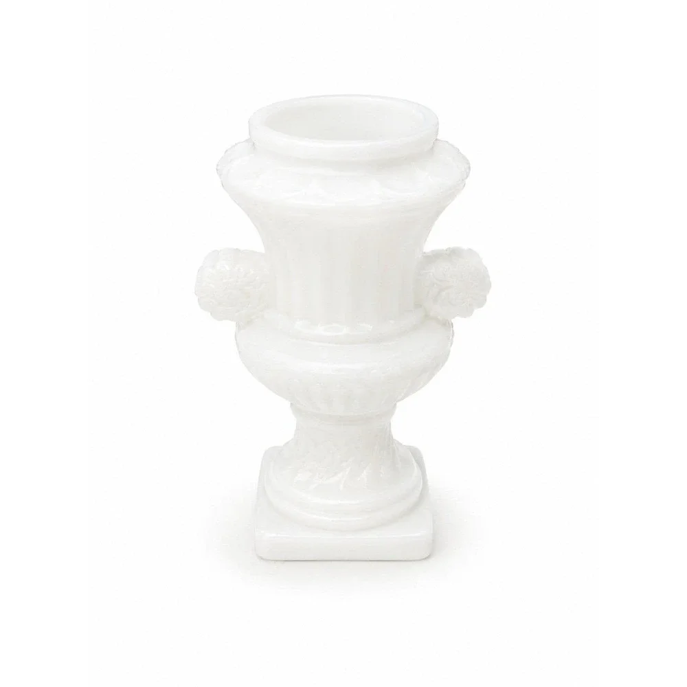 Vintage Avon Milk Glass Urn Vase 1970s Grecian Bath Bottle Planter Decor